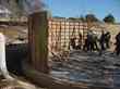 Another view of students building the cistern.